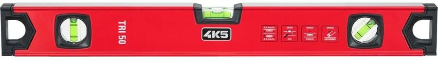 4K5 Tools TRI 50 Waterpas met 45°-libel | 50 cm 603.115-50
