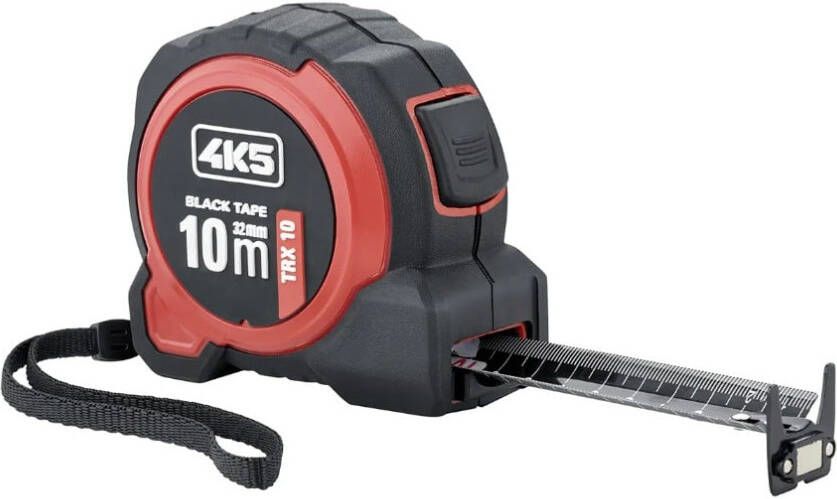 4K5 Tools TRX 10 Rolbandmaat 10 m | Dubbelzijdig bedrukt | Met knikbestendig W-vorm 606.102-10