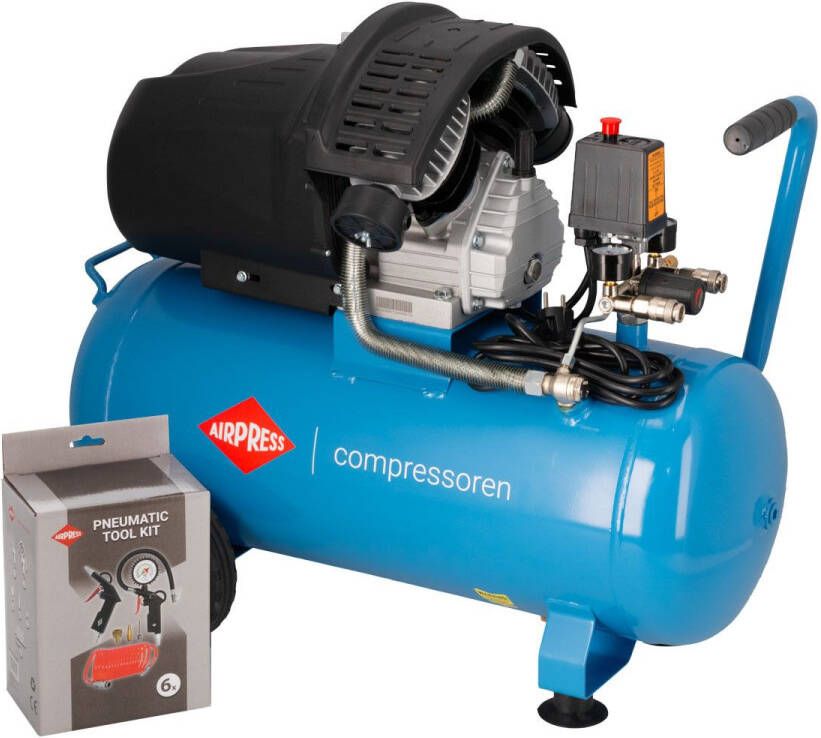 Airpress Compressor HL 425-50 8 bar 3 pk 2.2 kW 260 l min 50 l met accessoires 36888