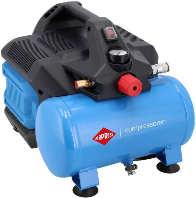 Airpress LMO 6-126 Stille olievrije compressor 8 bar 1 pk 0.75 kW 88 l min 6 l 36578