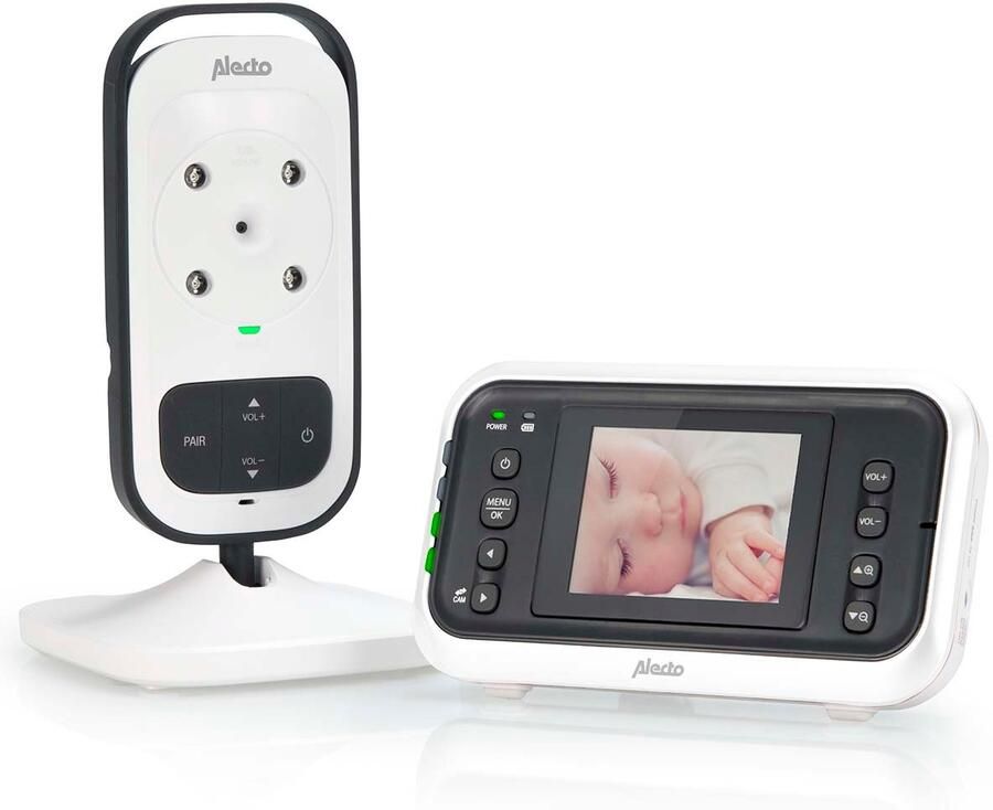 Alecto DVM-75 Video babyfoon met 2 4" kleurendisplay wit antraciet DVM-75