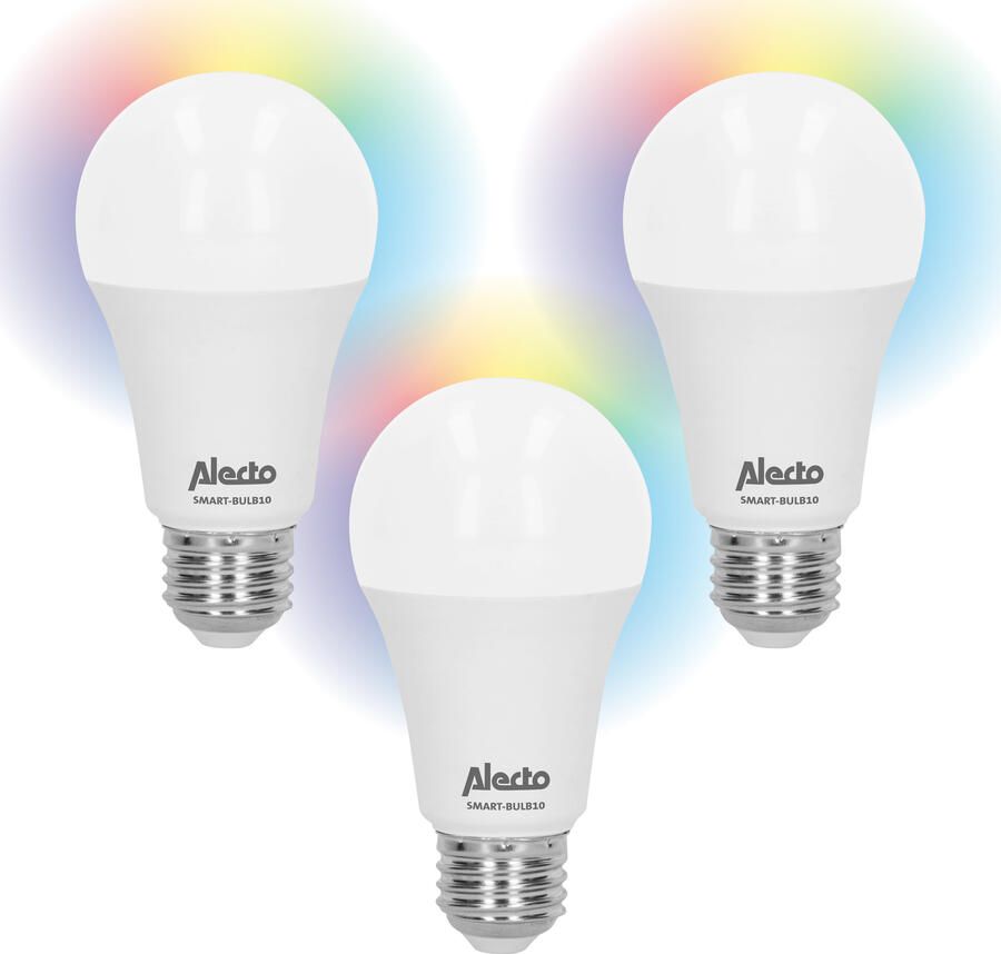 Alecto Slimme LED-kleurenlamp met Wi-Fi 3-pack SMART-BULB10 3