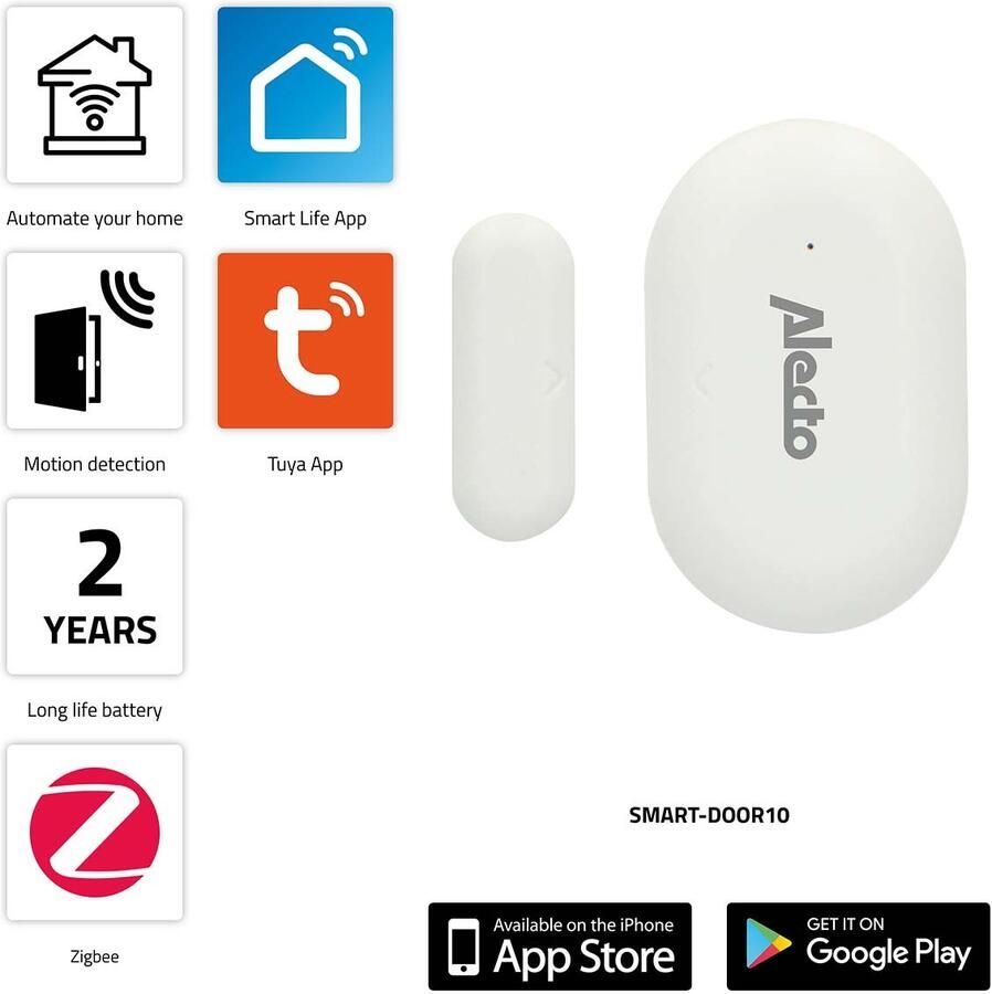 Alecto SMART-DOOR10 Smart Zigbee deur- raamcontactsensor SMART-DOOR10
