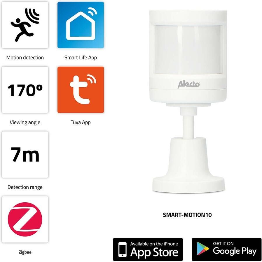 Alecto SMART-MOTION10 Slimme Zigbee-bewegingssensor SMART-MOTION10