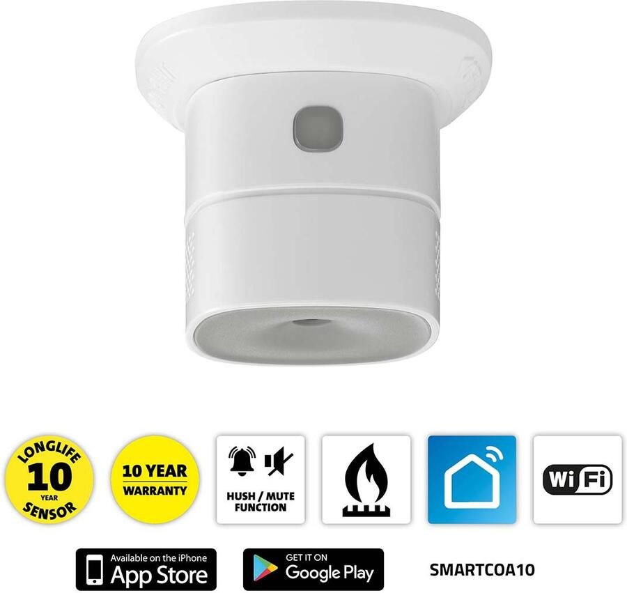Alecto SMARTCOA10 Slimme koolmonoxidemelder SMARTCOA10