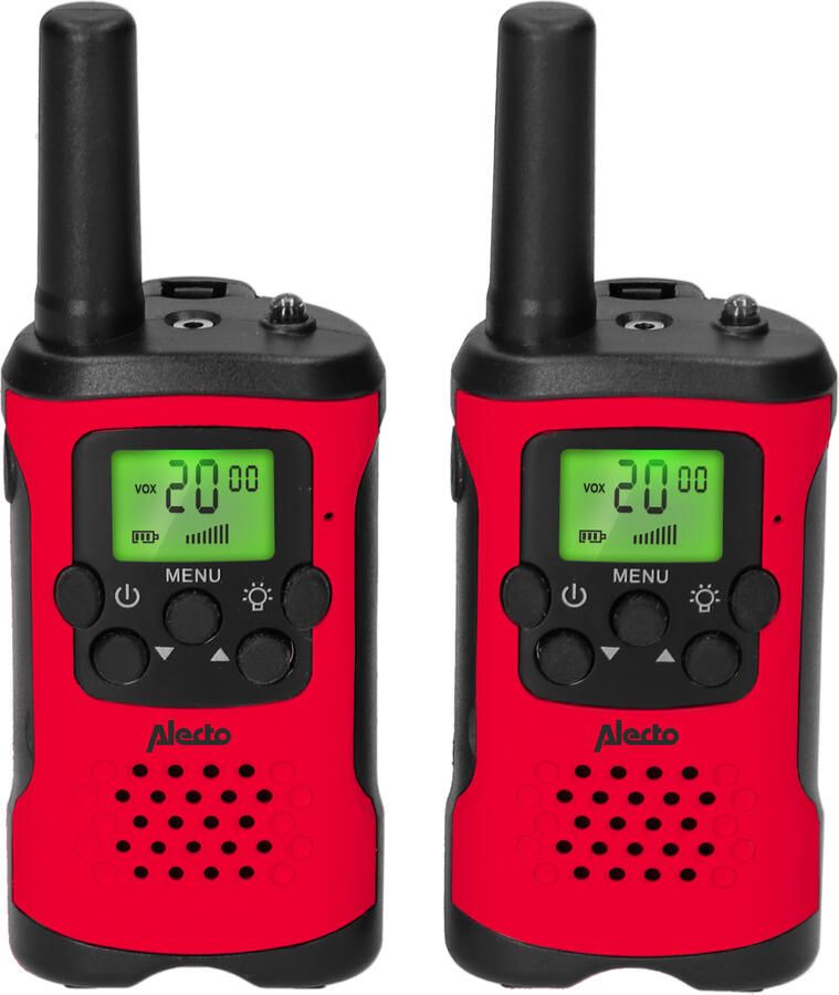 Alecto Walkie-Talkie Set | 2 Handsets | Bereik tot 7 km | 8 kanalen | Met zaklamp | Rood FR115RD