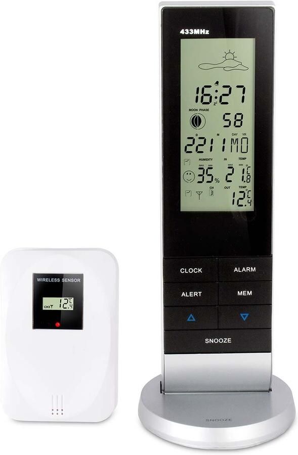 Alecto Weerstation met draadloze sensor Zwart Zilver WS-1150