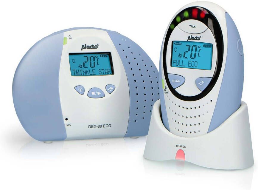 Alecto DBX-88 ECO Full Eco DECT babyfoon met display wit blauw DBX-88 ECO