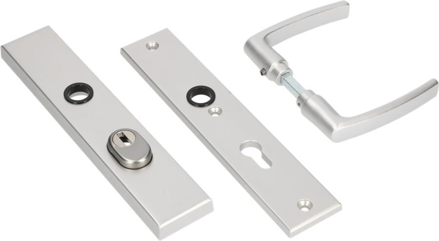 AMI Veiligheidsbeslag 251 50 15 Buiten Kt 72 Binnen Profielcilinder 72+ Deurkruk 332 F1 Deurdikte 53 57 Mm 891146