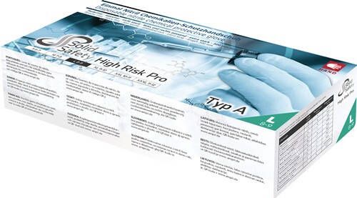 Ampri Wegwerphandschoen | maat L blauw | nitril | EN 374 EN 388 PSA-categorie III | 1 stuk 081307 GR. L 081307 GR. L