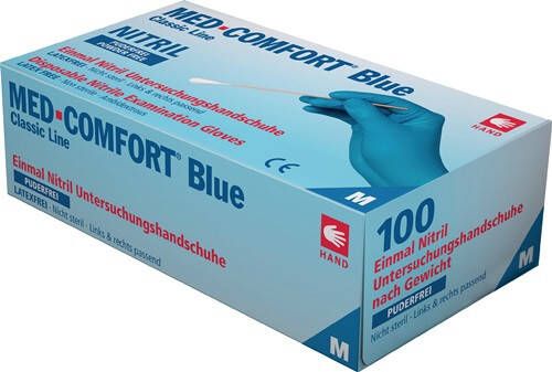 Ampri Wegwerphandschoen | maat L blauw | nitril | EN 374 EN 455 PSA-categorie III | 100 stuks 01192-L