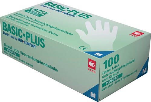 Ampri Wegwerphandschoen | maat M lichtbeige | latex | EN 455 PSA-categorie I | 100 stuks 01039-M