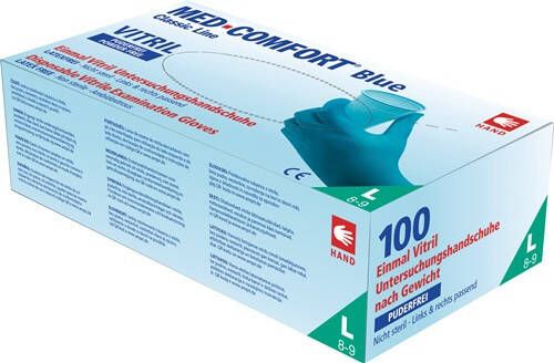 Ampri Wegwerphandschoen | maat XL blauw | vinyl-nitrilmengsel | EN 420 EN 374 EN 455 PSA-categorie III | 100 stuks 01251 XL 01251 XL