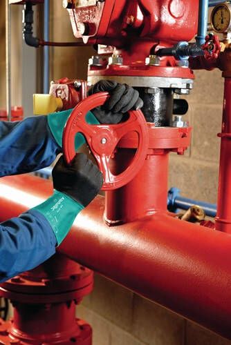 Ansell Chemicaliënhandschoen | flesgroen antracietgrijs | EN 388 EN 374 EN 1149 | PSA-categorie III | 12 paar 58-270-10