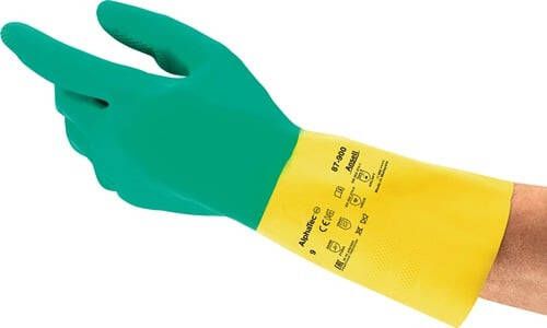 Ansell Chemicaliënhandschoen | 5-9 groen geel | EN 388 EN 374 EN 421 | PSA-categorie III | 12 paar 87-900-9