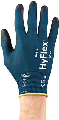 Ansell Handschoen | groenblauw zwart | EN 388:2016 PSA-categorie II | nylon m.polyurethaan | 12 paar 11-616 10