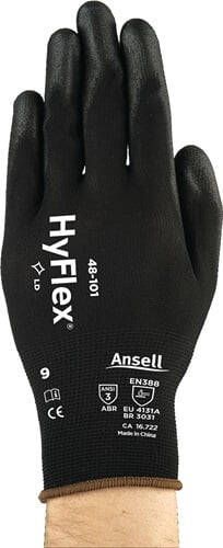 Ansell Handschoen | zwart | EN 388 PSA-categorie II | nylon met polyurethaan | 12 paar 48-101-8