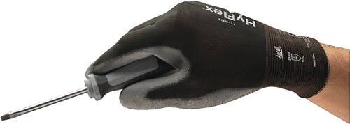 Ansell Handschoen | zwart grijs | EN 388 PSA-categorie II | nylon m. polyurethaan | 12 paar 11-601-10