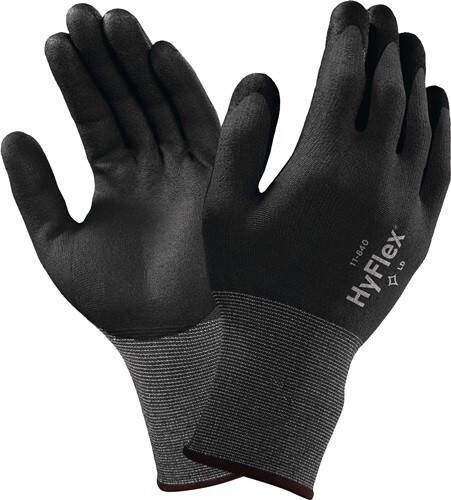 Ansell Handschoen | zwart grijs | EN 388 PSA-categorie II | nylon-Spandex m.nitrilschuim | 12 paar 11-840-10