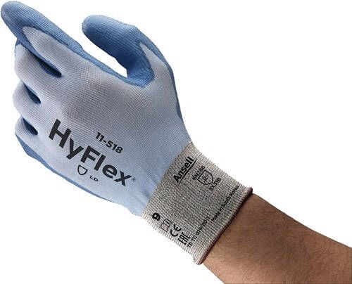 Ansell Snijbestendige handschoen | blauw | EN 388 PSA-categorie II | Spandex nylon Dyneema | 12 paar 11-518-10