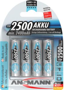 Ansmann 4 x Oplaadbare batterij | AA | 2.500 mAh | NiMH | 1 2 V 5035442