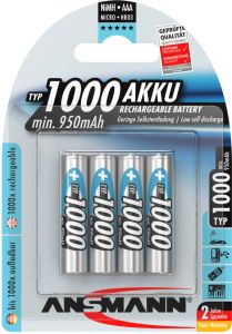 Ansmann 4 x Oplaadbare batterij | NiMH | micro AAA | 1000 mAh (min. 950 mAh) 5030882