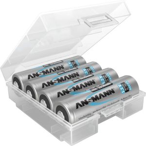 Ansmann Accubox 4 Praktische bewaarbox voor 4 x AAA of AA oplaadbaar alkaline batterijen. 4000740