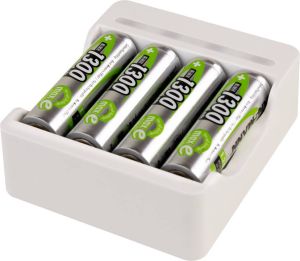 Ansmann Batterijlader AA AAA voor 1-4 NiMH-batterijen | incl. 4 Mignon AA batterijen 1001-0120-01