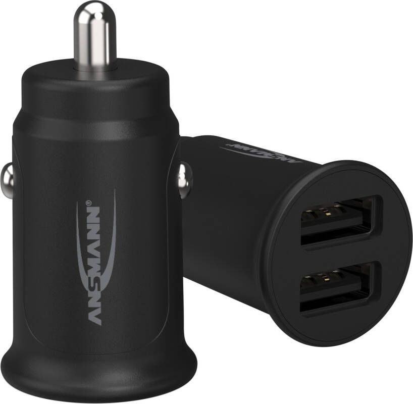Ansmann In-Car-Charger CC212 Intelligente USB-autolader 12 W voor smartphone tablet en andere USB-apparaten 1000-0030