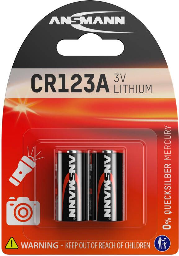 Ansmann Lithium batterij CR123A CR17335| 2 stuks 1510-0023