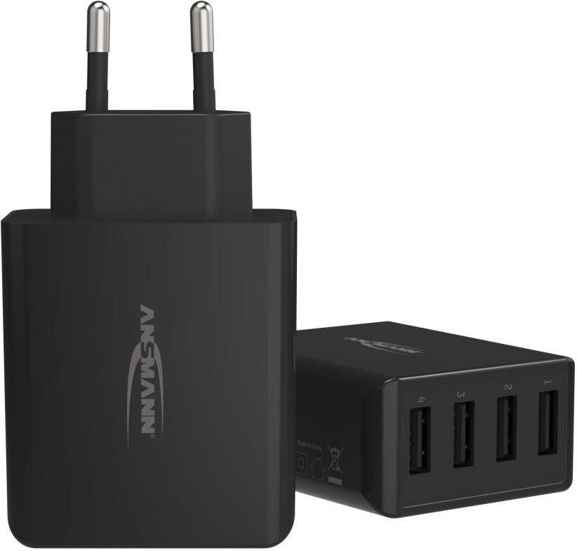 Ansmann USB-oplader 30 W | HC430 | zwart | voor smartphone tablet en andere USB-apparaten 1001-0107