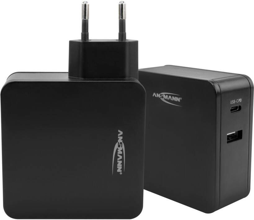 Ansmann USB-oplader 45 W | met een USB- en type-C Power Delivery-poort voor smartphone tablet en andere USB-apparaten 1001-0095