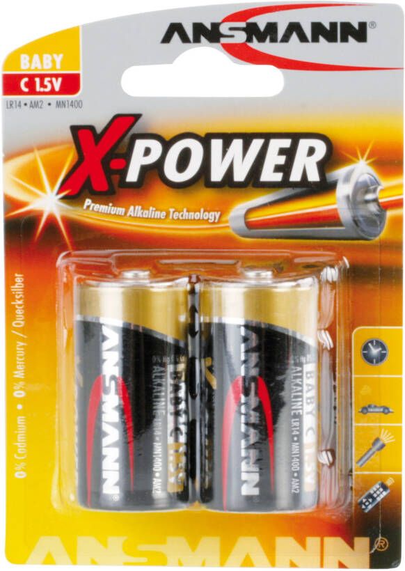Ansmann X-Power Alkaline batterij baby C LR14 | 2 stuks 5015623