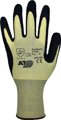 Asatex Handschoen | geel zwart | EN 388 PSA-categorie II | nylon met natuurlatex | 12 paar 3750 10