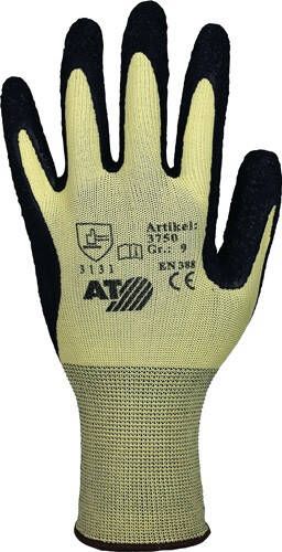 Asatex Handschoen | geel zwart | EN 388 PSA-categorie II | nylon met natuurlatex | 12 paar 3750 9