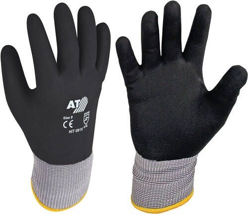 Asatex Handschoen | zwart grijs | 98 % polyamide 2 % elastan met nitrilsch | EN 388 PSA-categorie II | 12 paar HIT091V 9