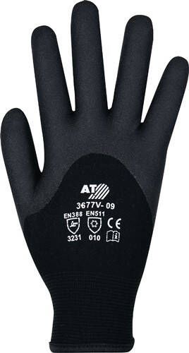 Asatex Koudebestendige handschoen | zwart | EN 388 EN 511 PSA-categorie II | terry-lussen | 6 paar 3677V 10