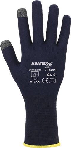 Asatex Smartphone fijn gebreide handschoen | donkerblauw | Drager: Katoen elastan | EN 388 PSA-categorie II | 12 stuks 3655 8