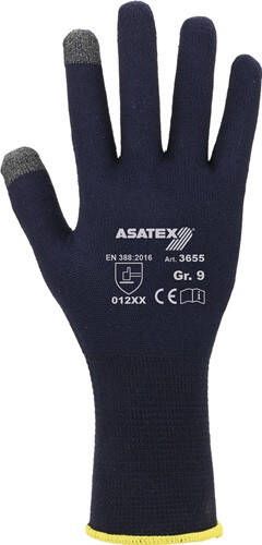 Asatex Smartphone fijn gebreide handschoen | donkerblauw | Drager: Katoen elastan | EN 388 PSA-categorie II | 12 stuks 3655 7
