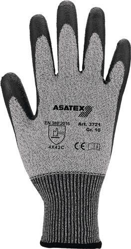 Asatex Snijbestendige handschoen | gemêleerd zwart | EN 388 PSA-categorie II | EN 388 | 10 paar 3721 10