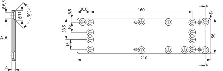 ASSA ABLOY DCA124 Vervanging-montageplaat voor DC500 en DC700 | gegalvaniseerd A000084787