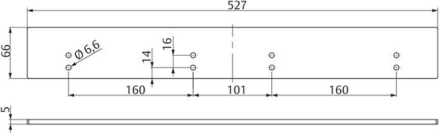 ASSA ABLOY DCA275 Montageplaat voor deurdranger DC700CM 5 mm | kleur zilver EV1. A000301825