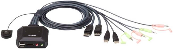 Aten 2-poorts USB DisplayPort-kabel KVM-switch | 1 stuks CS22DP-AT