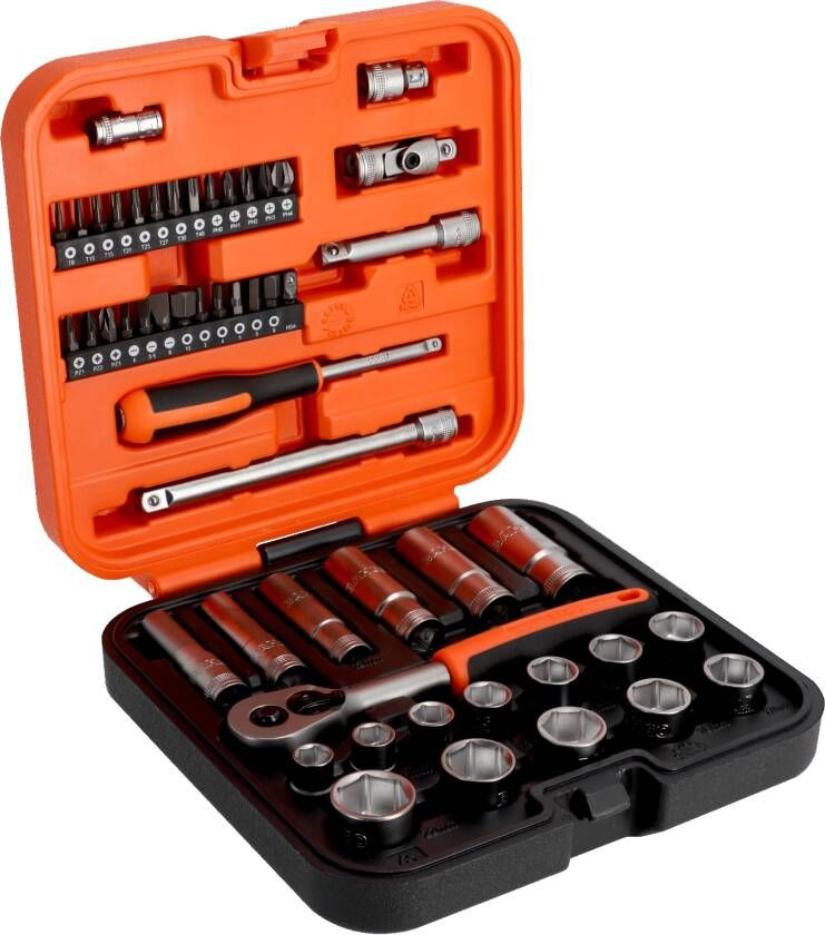 Bahco 3 8" Diepe dopsleutelset met metrisch zeskantprofiel en 1 4" bits | 51 stuks S51MC3H