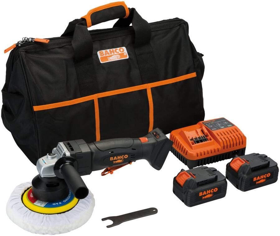Bahco Draadloze vlakpolijstmachineset met blok van 5" (18 V) BCL33AP1K1