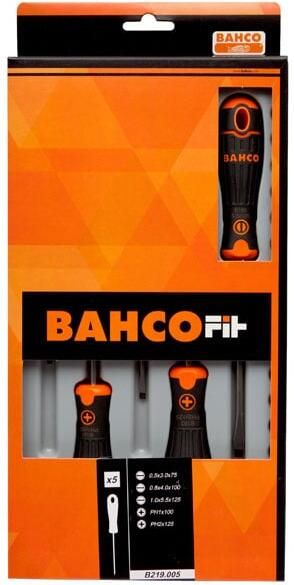 Bahco Fit schroevendraaierset met rubber greep gleuf Phillips 5-delig B219.005