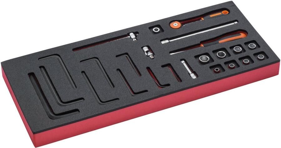 Bahco Foaminlay Fit&Go 1 3 met doppen en toebehoren 1 4" 24-delig FF1E2007