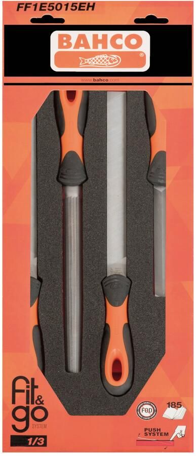 Bahco Foaminlay Fit&Go 1 3 met vijlen 4-delig retailverpakking FF1E5015EH