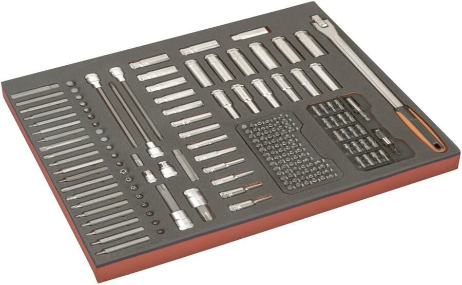 Bahco Foaminlay Fit&Go 3 3 met doppen en toebehoren 1 2" en 3 8" doppen en toebehoren en bits 177-delig FF1A165
