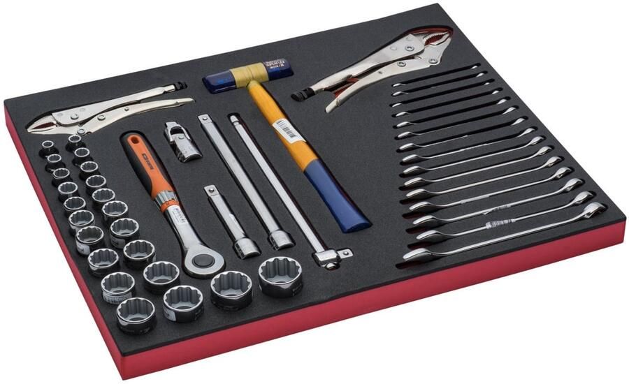 Bahco Foaminlay Fit&Go 3 3 met doppen en toebehoren 1 2" | sleutels en griptangen 45-delig FF1A5030